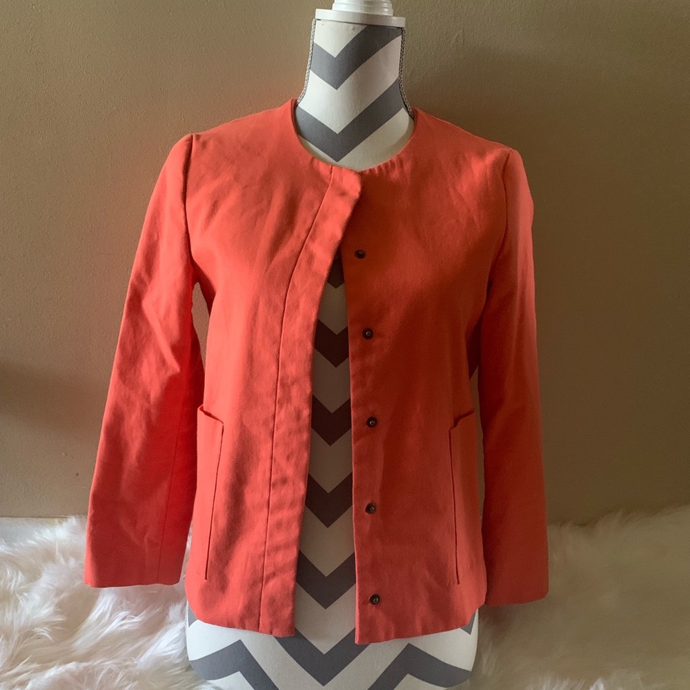 Zara Basic Size S Orange Jacket Length 21” - image 1